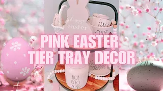 Pink & Pastel Easter Tier Tray Decor 🐣