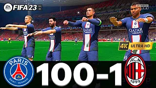 FIFA 23 - MESSI, RONALDO, MBAPPE, NEYMAR, ALL STARS | PSG 100 - 1 AC MILAN