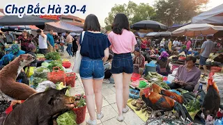 Chợ Bắc Hà ngày lễ 30-4 khắp các làng bản đổ dồn dược liệu-thú rừng-rau củ quả tươi đầy ắp như Tết