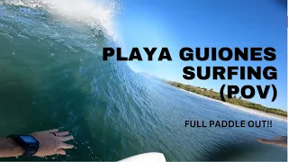 Playa Guiones Surfing (POV) | Full Paddle Out and Surf | NOSARA COSTA RICA