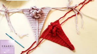 Crochet Rosette Thong Bikini Set | Part 1: Crochet Rosette Microkini Bottom