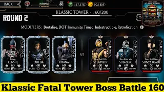 Klassic Fatal Tower Bosses Battle 160 Fight + Reward | MK Mobile