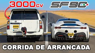 SUV de 3.000 cv vs Ferrari SF90: CORRIDA DE ARRANCADA