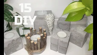 15 DIY Cement Craft | Ideas of Cement | Candlestick from Cement | Original Cement Home Decor
