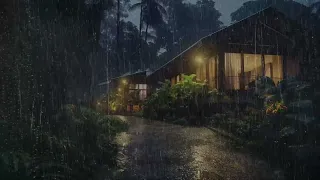 Cozy Villa | Rain Sounds at Night to Deep Sleep | Soothing Rain for Healing Soul