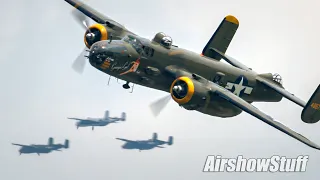 Mitchell Madness! Thirteen B-25 Bombers Flying Together! - Thunder Over Michigan 2021