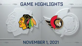 NHL Highlights | Senators vs. Blackhawks - Nov. 1, 2021