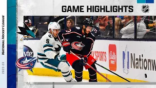 Sharks @ Blue Jackets 1/21 | NHL Highlights 2023