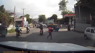 Accident - Two bikers collide - Crash on the road