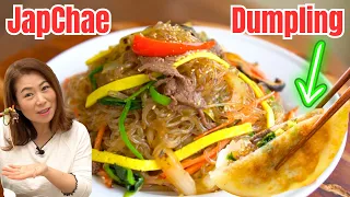 FAILPROOF Authentic JAPCHAE Recipe + DELICIOUS Japchae Dumplings 🥟 초간단 잡채 + 🥟잡채만두 [チャプチェ]