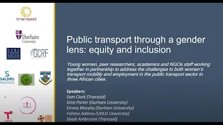 Webinar: Public transport through a gender lens - equity and inclusion