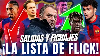 🚨Hansi flick pone a la venta estos jugadores y saca la lista de fichajes que desea para la 24/25