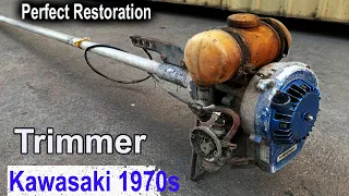 Restoration/ Old Iseki Trimmer  Kawasaki KT 12 /2 Stroke Engine 1970s