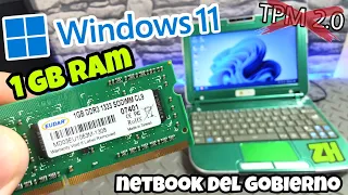 WINDOWS 11 ON GOVERNMENT NETBOOK WITH 1GB RAM WITHOUT TPM 2.0 INSTALL ON LOW RESOURCES COMPUTERS