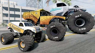 Big & Small Monster Trucks Mud Battle #20 | BeamNG Drive - Griff's Garage