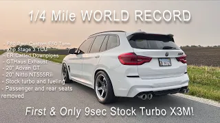 First & Only Stock Turbo X3M Running 9s in the 1/4 Mile!!!