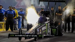 Brittany Force lights the candle Friday night in Charlotte