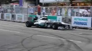 Lewis Hamilton - Petronas Mercedes Demo @ KLCC - Malaysian Grand Prix 2014