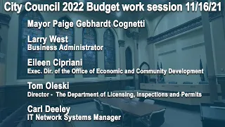 Scranton City Council 2022 Budget Work Session 11/16/21