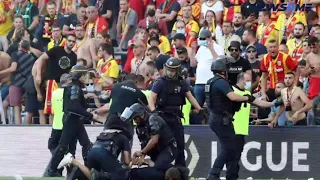 Lens and Lille fans fight violently with police in France l France News l NewsRme