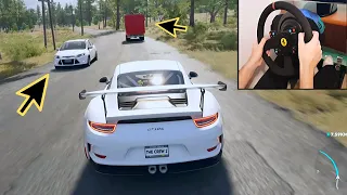 The Crew 2 - Porsche 911 GT3 RS realistic driving (w/steering wheel) Thrustmaster T300 gameplay