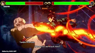 Tanjiro vs Rui WITH HEALTHBARS [Mixed With DEMON SLAYER Hinokami Chronicles GAME SCENES]