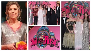 Princess Caroline and children Andrea, Charlotte and Pierre at the Bal de la Rose "Bollywood" 2023