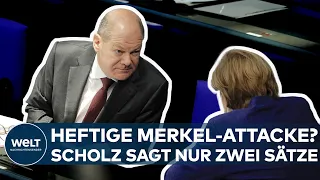 BUNDESTAGSWAHL: Auf die Attacke von Kanzlerin Angela Merkel antwortet Scholz mit einem Kompliment