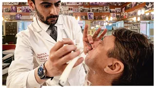 💈 Relax w/ The Scent of Almond, Apricot & Green Tobacco | Hot Towel Shave At Antica Barbieria Colla