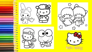 Coloring San Rio Hello Kitty My Melody Little Twin Stars Fifi Keroppi Coloring Book