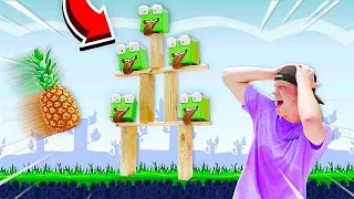 PLAYING ANGRY BIRDS IN REAL LIFE CHALLENGE!