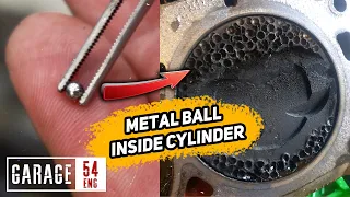 Putting metal ball inside combustion chamber to see what happens