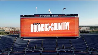 Steve Atwater, Miles the Mascot reveal new Empower Field at Mile High scoreboard
