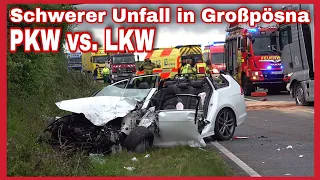 ❎️CRASH IM GEGENVERKEHR auf S242 bei Störmthal⚠️Auto kracht in Sattelschlepper⚠️