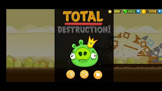 Angry birds Classic: Golden king pig (Total destruction mode)