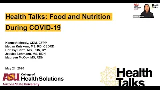 Health Talks — Food and Nutrition During COVID-19