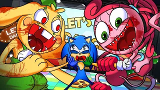 Sonic VS Mommy Long Legs & Bunzo Bunny - Sonic the Hedgehog 2 VS Poppy playtime - Cartoon Galaxy