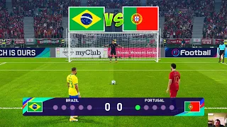 Brazil vs Portugal - Penalty Shootout | Final FIFA World Cup 2022 | NEYMAR vs C. RONALDO | PES