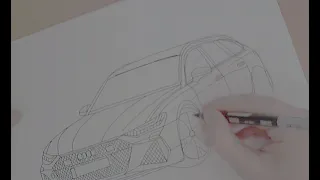 Car Drawing Audi RS6 Avant 2020 | Time Lapse