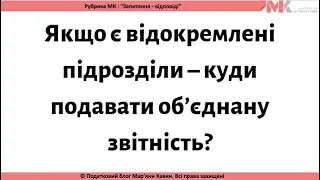 Якщо є відокремлені підрозділи – куди подавати об’єднану звітність?