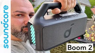 Soundcore BOOM 2 - The Best Portable Outdoor Bluetooth Speaker with Subwoofer and LED