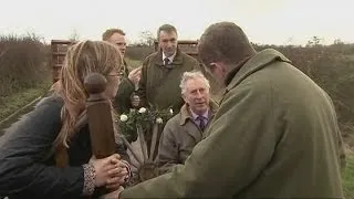 Prince Charles visits Somerset's flood victims