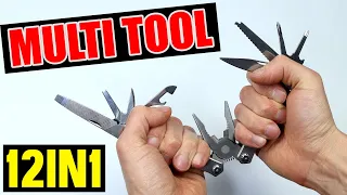 Pliers Multi-Tool - Folding Pocket Multitool Review - Survival Multi Tool  12in1 Unboxing & Testing