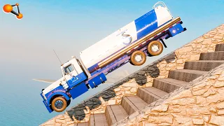 Stairs Vs Cars #49 - BeamNG drive