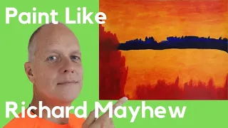 Paint like Richard Mayhew - Easy colorful abstract landscape paintings