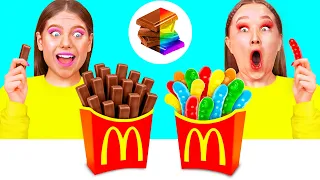 Marmelada vs Chocolate vs Batatas Fritas de Verdade Desafio | Desafio Maluco BooGaGa