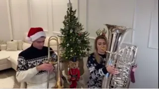 Santa Claus Is Coming To Town   Double Brass  Trombone   Tuba Cover  1 hour loop