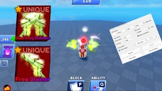 Frog Blaster + Dual Frog Blaster  (Showcase)  auto-clicker 1V1-Blade Ball