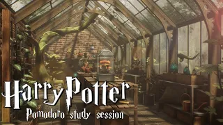 Harry Potter Pomodoro Study session 25/5 + Music Breaks | Study at Hogwarts Greenhouses