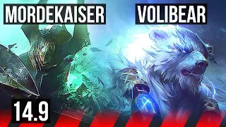 MORDEKAISER vs VOLIBEAR (TOP) | 6 solo kills, Rank 14 Morde | JP Master | 14.9